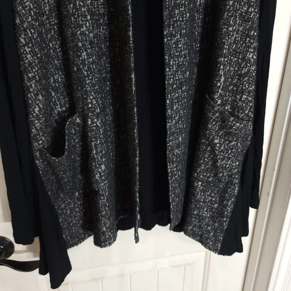 Logo Lori Goldstein Womens Cardigan Gray Knit Long Sleeve Open Front Sweater L - Picture 4 of 9